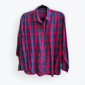 MADEWELL CLASSIC EX-BOYFRIEND BUTTON-UP LONG SLEEVE TOP | SIZE L